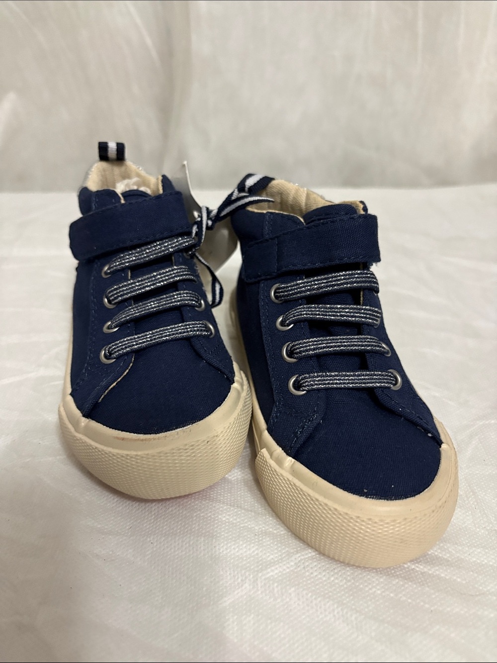 Joules Kids Navy Canvas Sneakers size 9 NWT